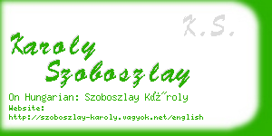 karoly szoboszlay business card